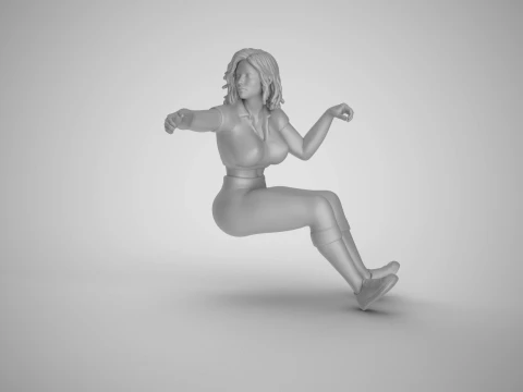 Girl Drive Back 3D Print Model