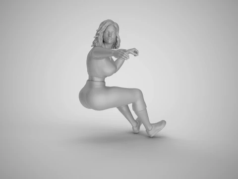 Girl Drive Back 3D Print Model