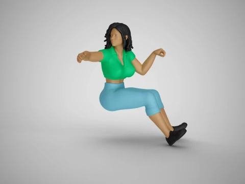 Girl Drive Back 3D Print Model