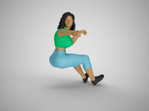 Girl Drive Back 3D Print Model