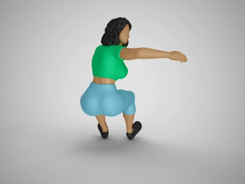 Girl Drive Back 3D Print Model