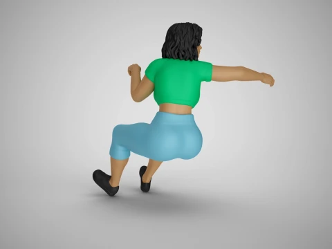 Girl Drive Back 3D Print Model