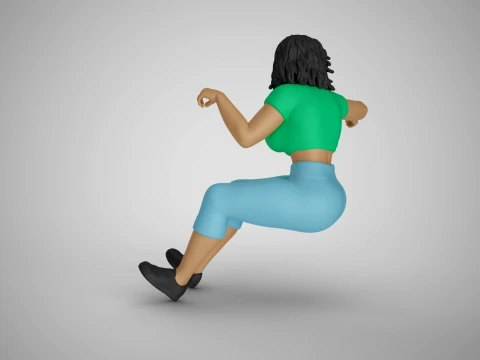 Girl Drive Back 3D Print Model