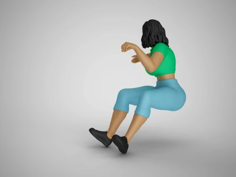 Girl Drive Back 3D Print Model