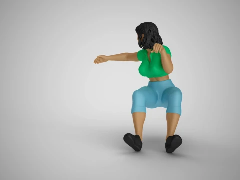 Girl Drive Back 3D Print Model
