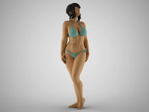 Girl Nervous Turn 3D Print Model