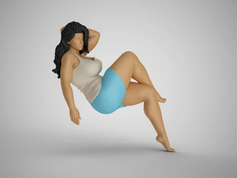 Overwhelmed Girl by Heat 3D Print Model