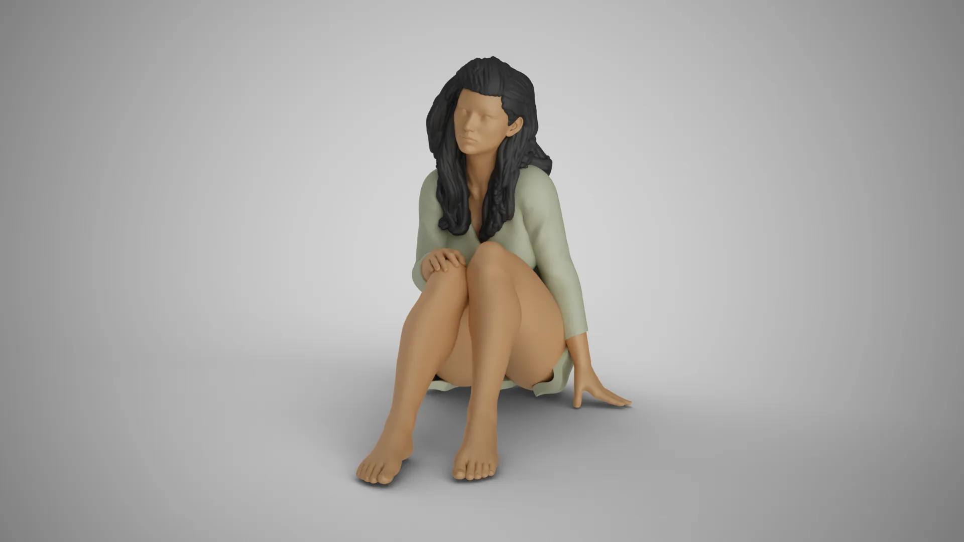 Girl Live in Stagnation 3D Print Model .c4d .max .obj .3ds .fbx .stl .blend 