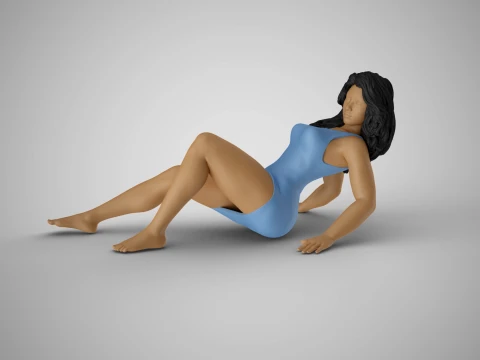 Woman Getting Up From the Floor 3D Print Model
