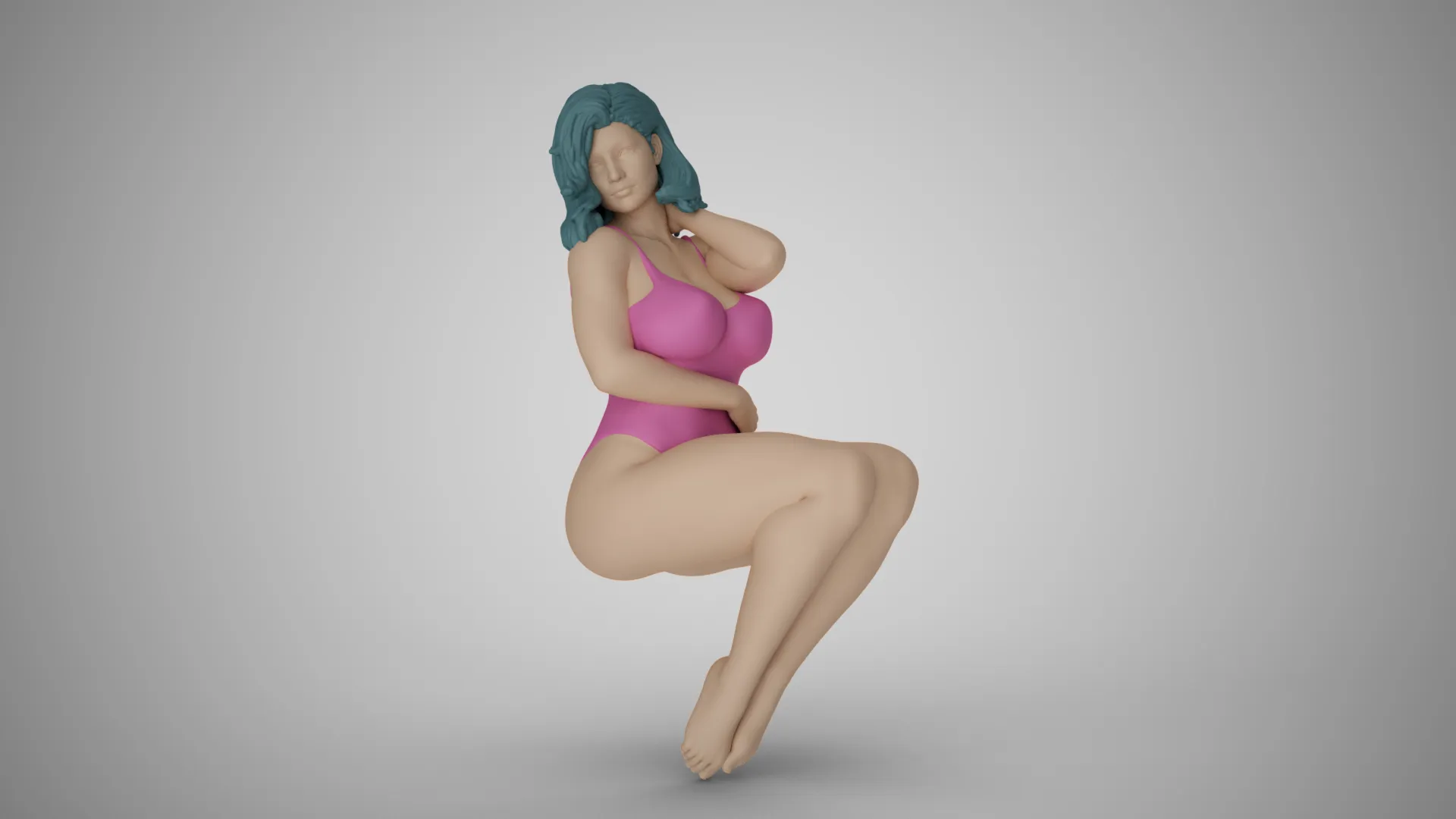 Docile Girl 3D Print Model .c4d .max .obj .3ds .fbx .stl .blend 