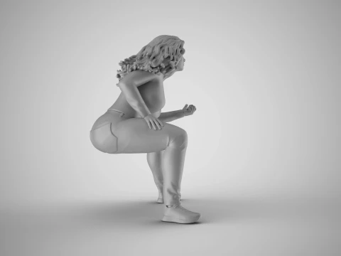 Girl Watching Match 3D Print Model