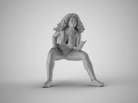 Girl Watching Match 3D Print Model
