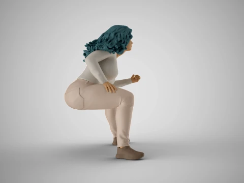 Girl Watching Match 3D Print Model
