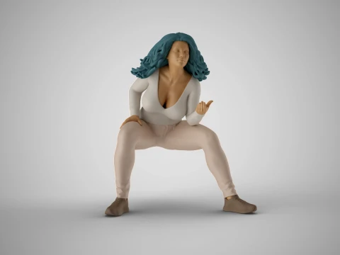 Girl Watching Match 3D Print Model