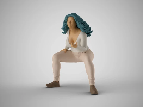 Girl Watching Match 3D Print Model