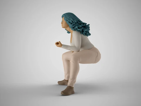 Girl Watching Match 3D Print Model