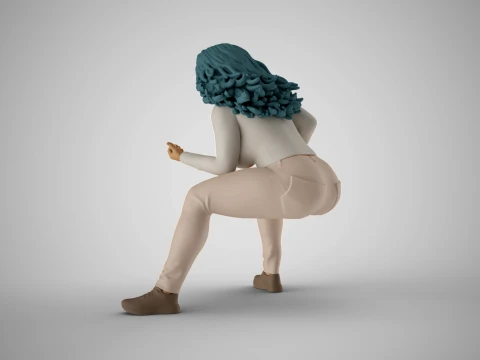 Girl Watching Match 3D Print Model