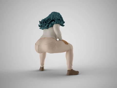 Girl Watching Match 3D Print Model