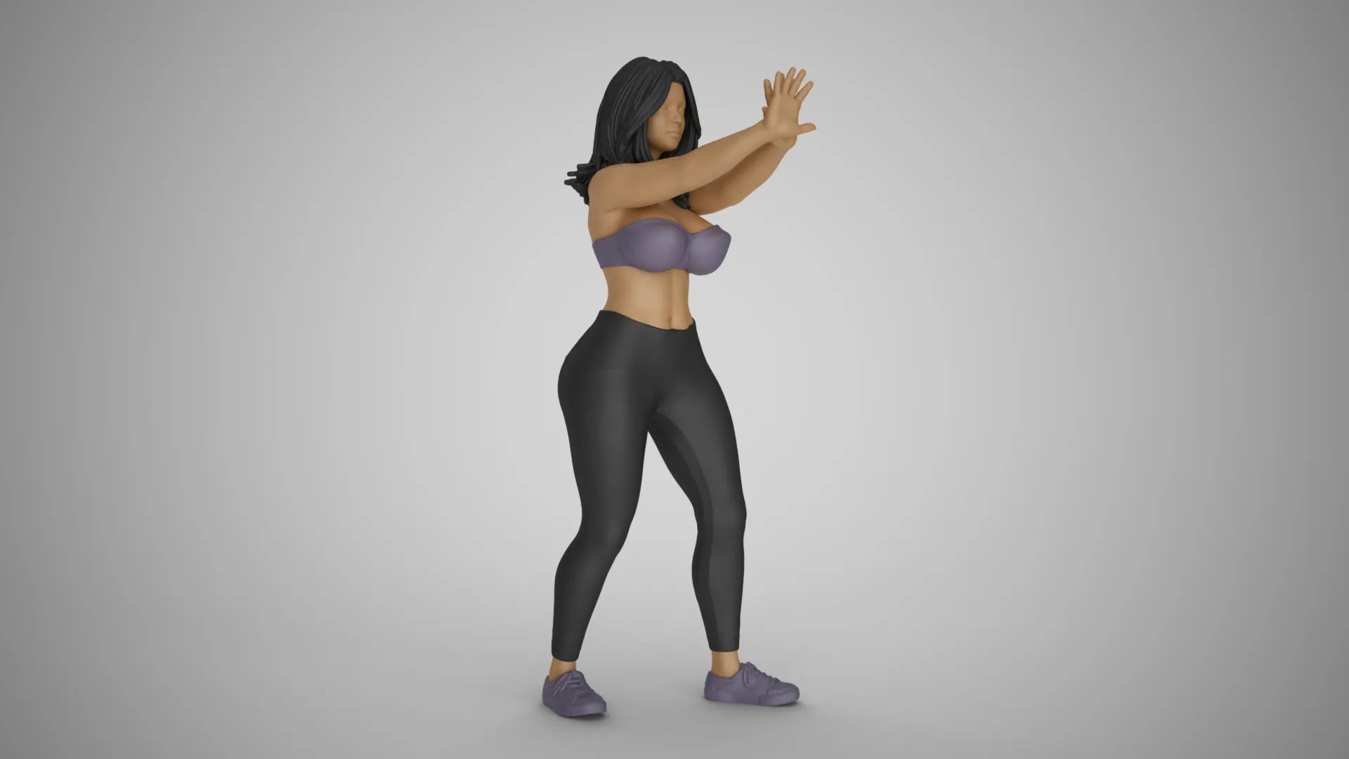 Girl Keeping Distance 3D Print Model .c4d .max .obj .3ds .fbx .stl .blend 