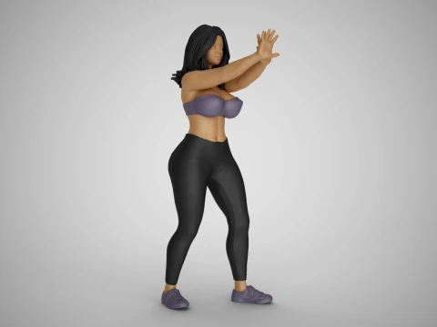 Girl Keeping Distance 3D Print Model