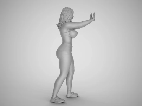 Girl Keeping Distance 3D Print Model