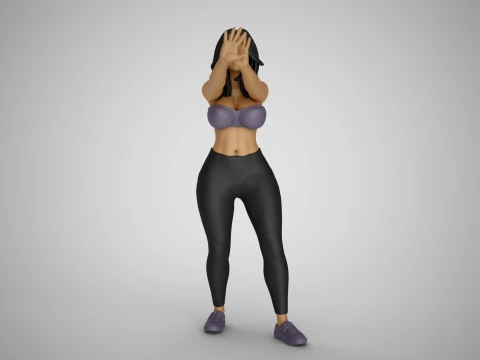 Girl Keeping Distance 3D Print Model