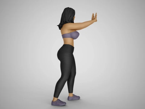 Girl Keeping Distance 3D Print Model