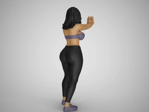 Girl Keeping Distance 3D Print Model
