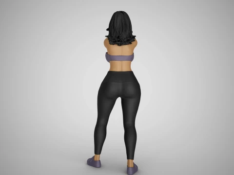 Girl Keeping Distance 3D Print Model