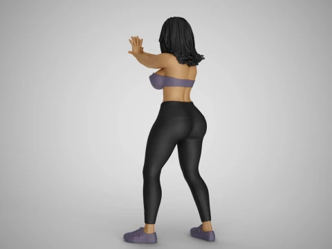 Girl Keeping Distance 3D Print Model