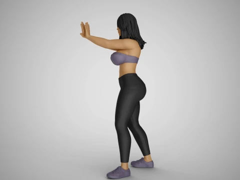 Girl Keeping Distance 3D Print Model