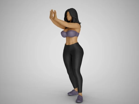 Girl Keeping Distance 3D Print Model