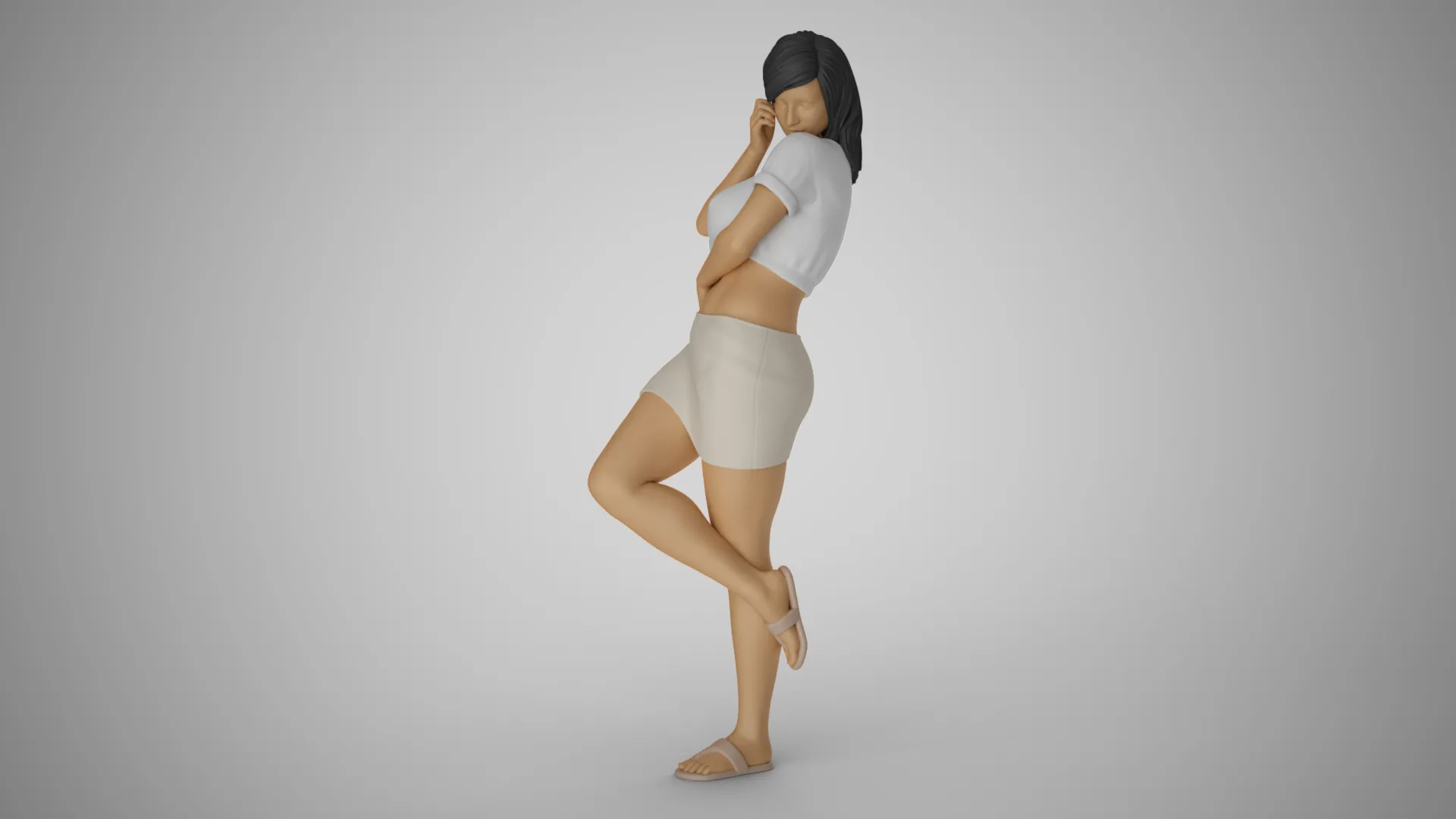Girl Captivating Scent 3D Print Model .c4d .max .obj .3ds .fbx .stl .blend 