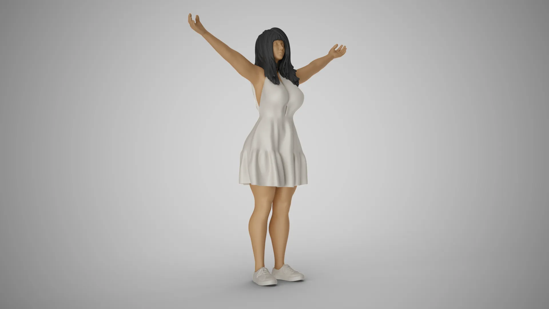 Girl Embracing Nature 3D Print Model .c4d .max .obj .3ds .fbx .stl .blend