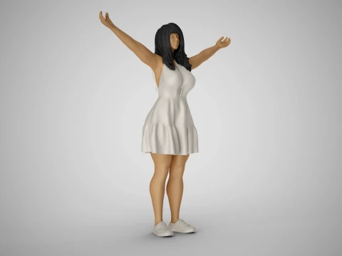 Girl Embracing Nature 3Dプリントモデル