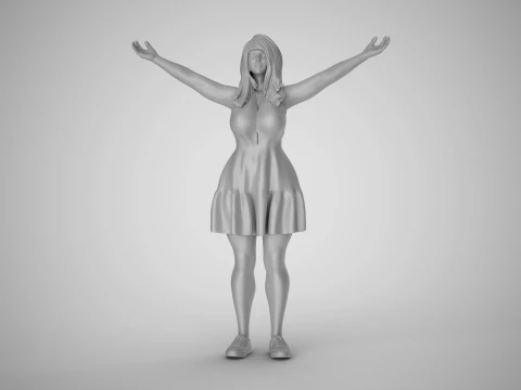 Girl Embracing Nature 3D Print Model