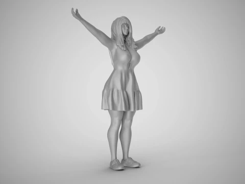 Girl Embracing Nature 3D Print Model