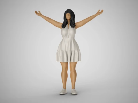 Girl Embracing Nature 3D Print Model