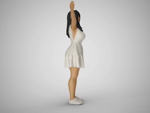 Girl Embracing Nature 3D Print Model