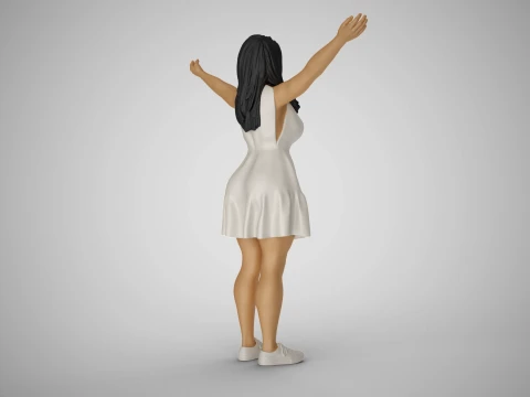 Girl Embracing Nature 3D Print Model