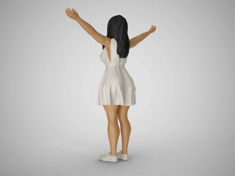 Girl Embracing Nature 3D Print Model