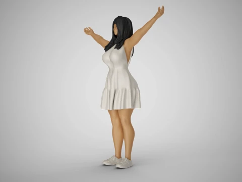 Girl Embracing Nature 3D Print Model