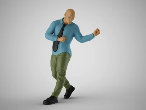 Man Getting Promotion Model do druku 3D