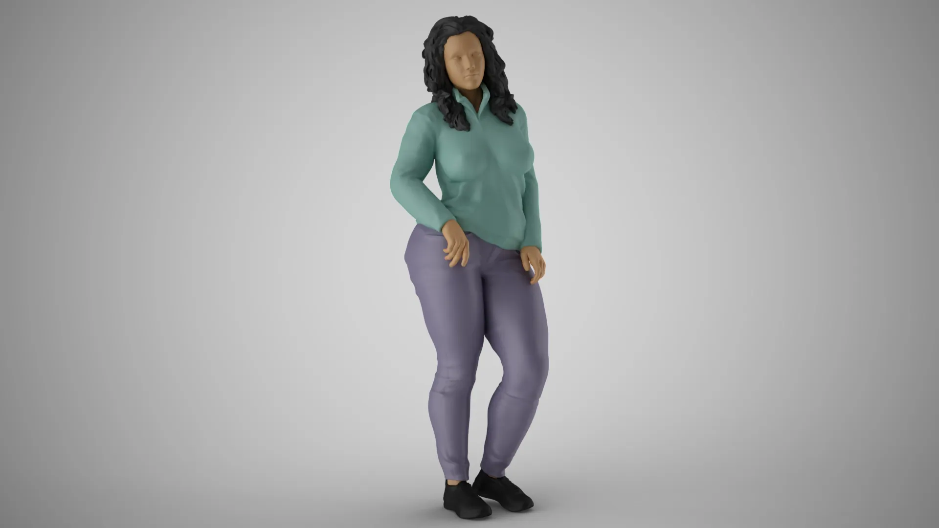 Modern Woman of New City 2 3D Print Model .c4d .max .obj .3ds .fbx .stl .blend