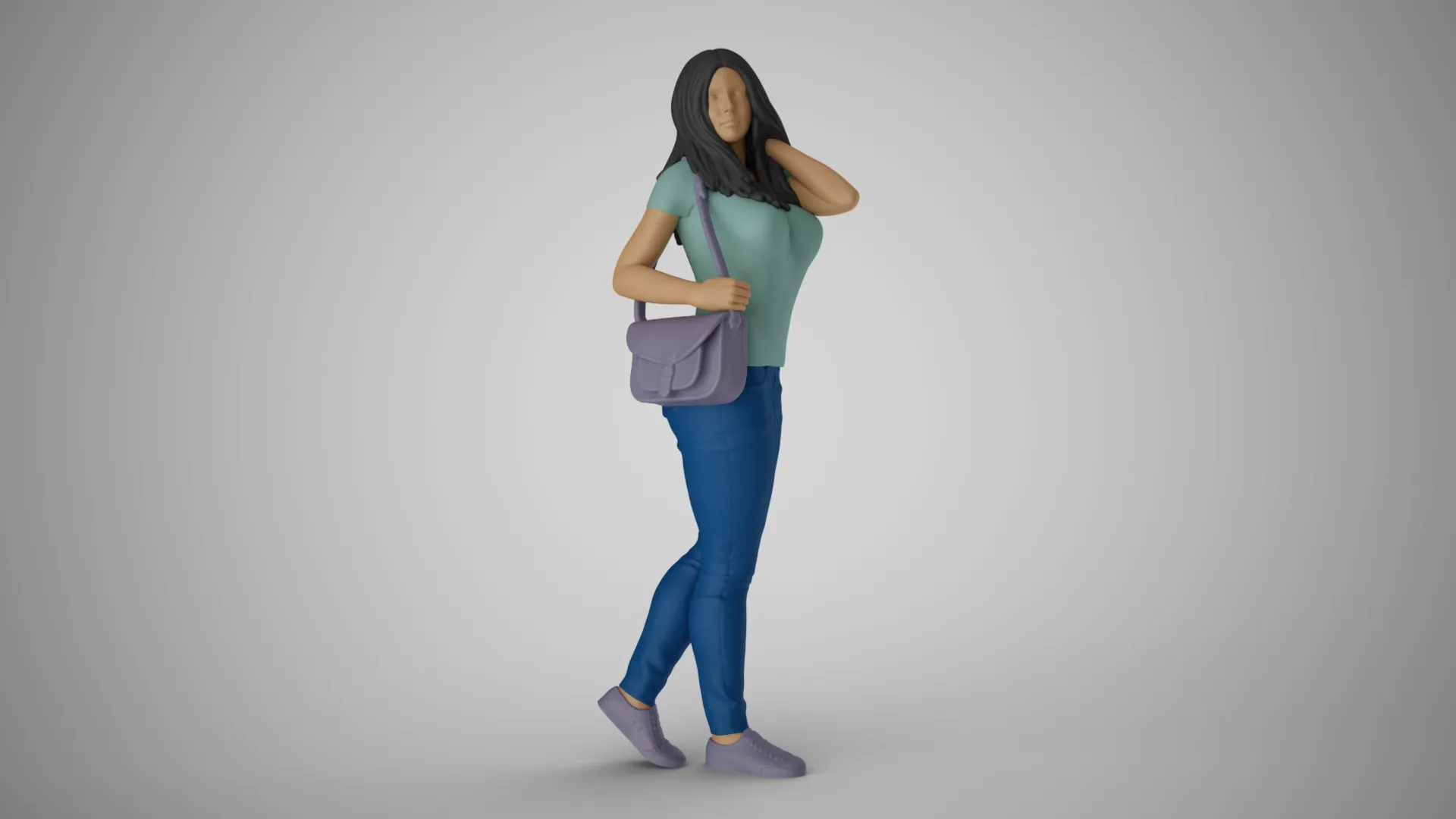 Modern Woman of New City 3 3D Print Model .c4d .max .obj .3ds .fbx .stl .blend