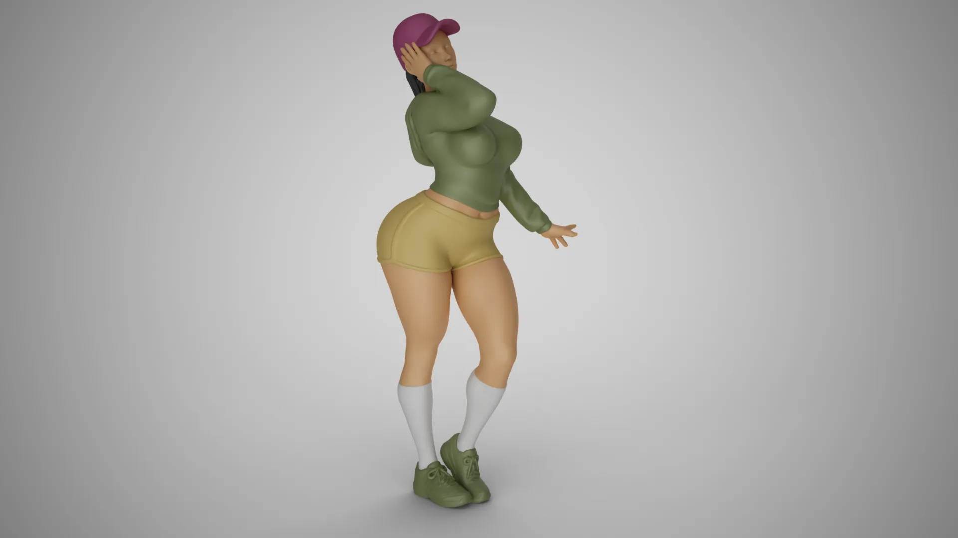 Exuberant Girl 3D Print Model .c4d .max .obj .3ds .fbx .stl .blend