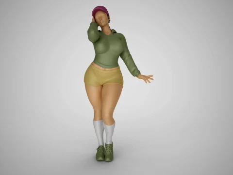 Exuberant Girl 3D Print Model