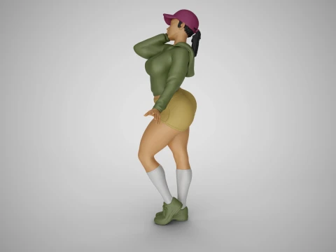 Exuberant Girl 3D Print Model