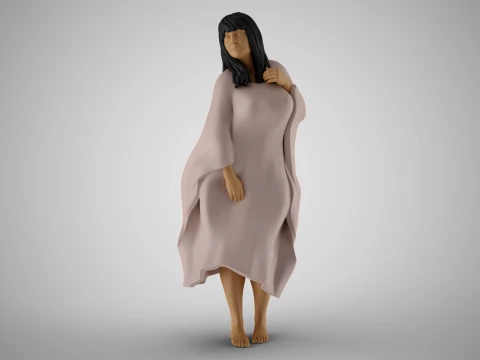 Lonely Middle Aged Woman Model do druku 3D