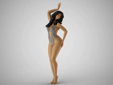 Girl Showing Herself 3 Model do druku 3D
